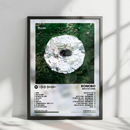 Bonobo "Days To Come" Album Cover Poster - with Complete Tracklist