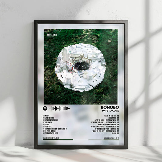 Bonobo "Days To Come" Album Cover Poster - with Complete Tracklist