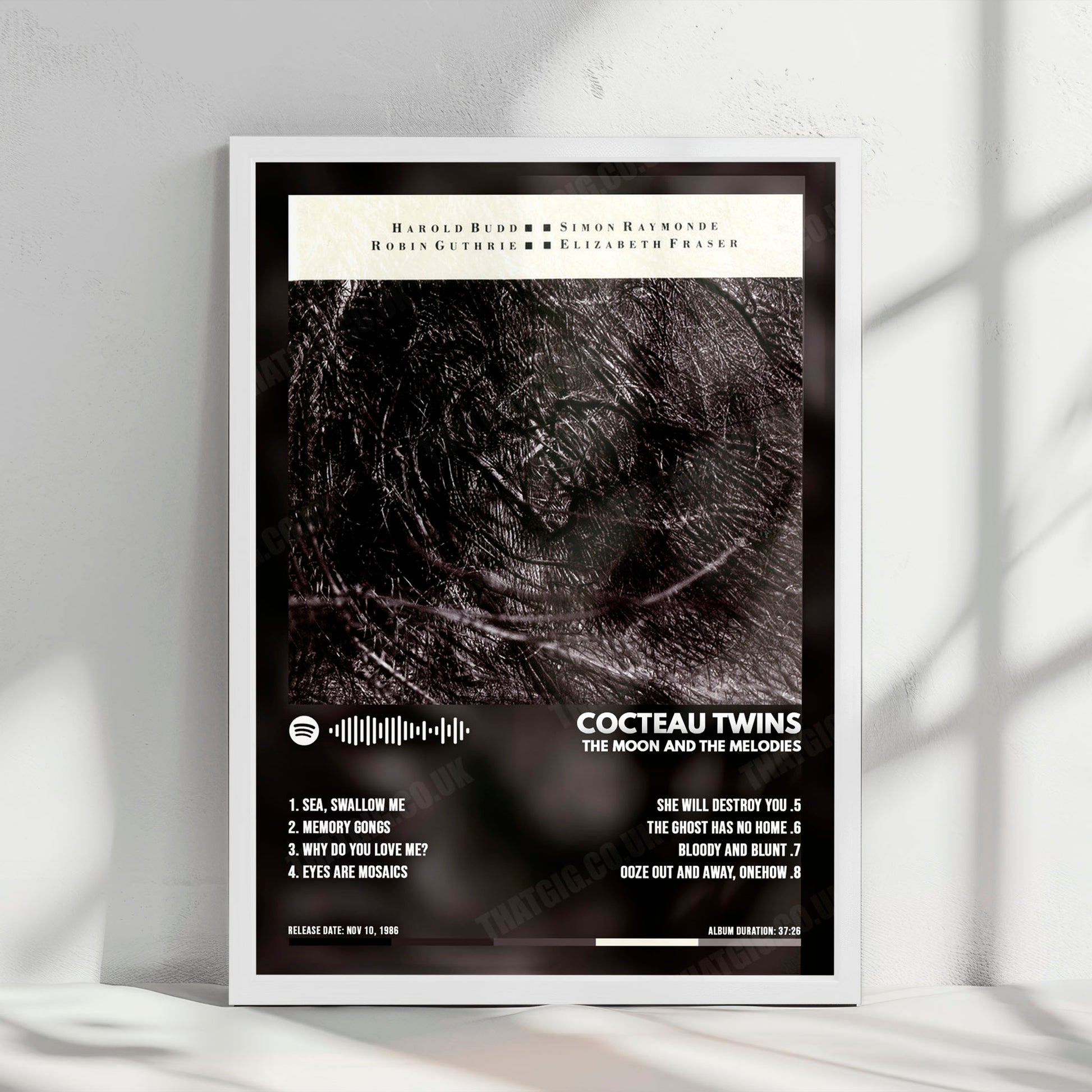 Cocteau Twins "The Moon and the Melodies" Album Cover Poster - with Complete Tracklist