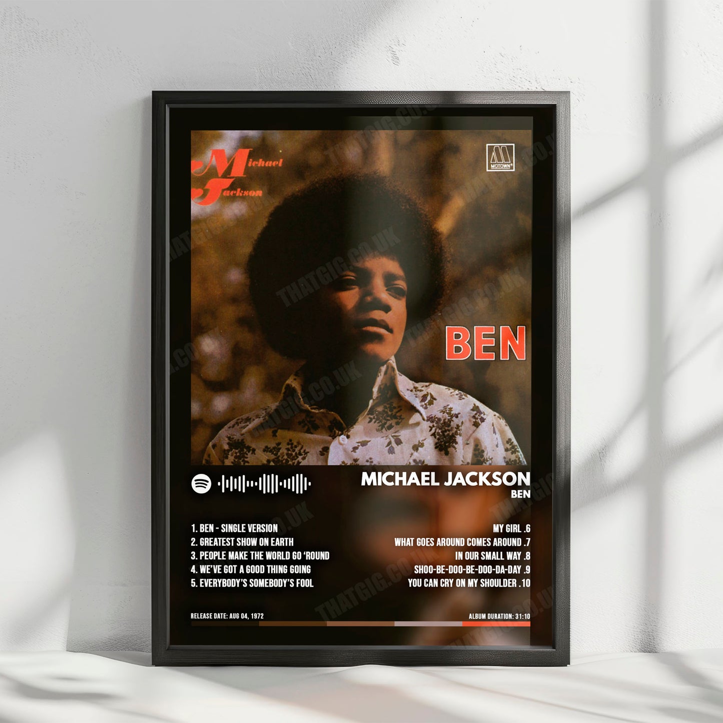 Michael Jackson "Ben" Album Cover Poster - with Complete Tracklist