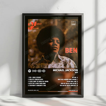 Michael Jackson "Ben" Album Cover Poster - with Complete Tracklist