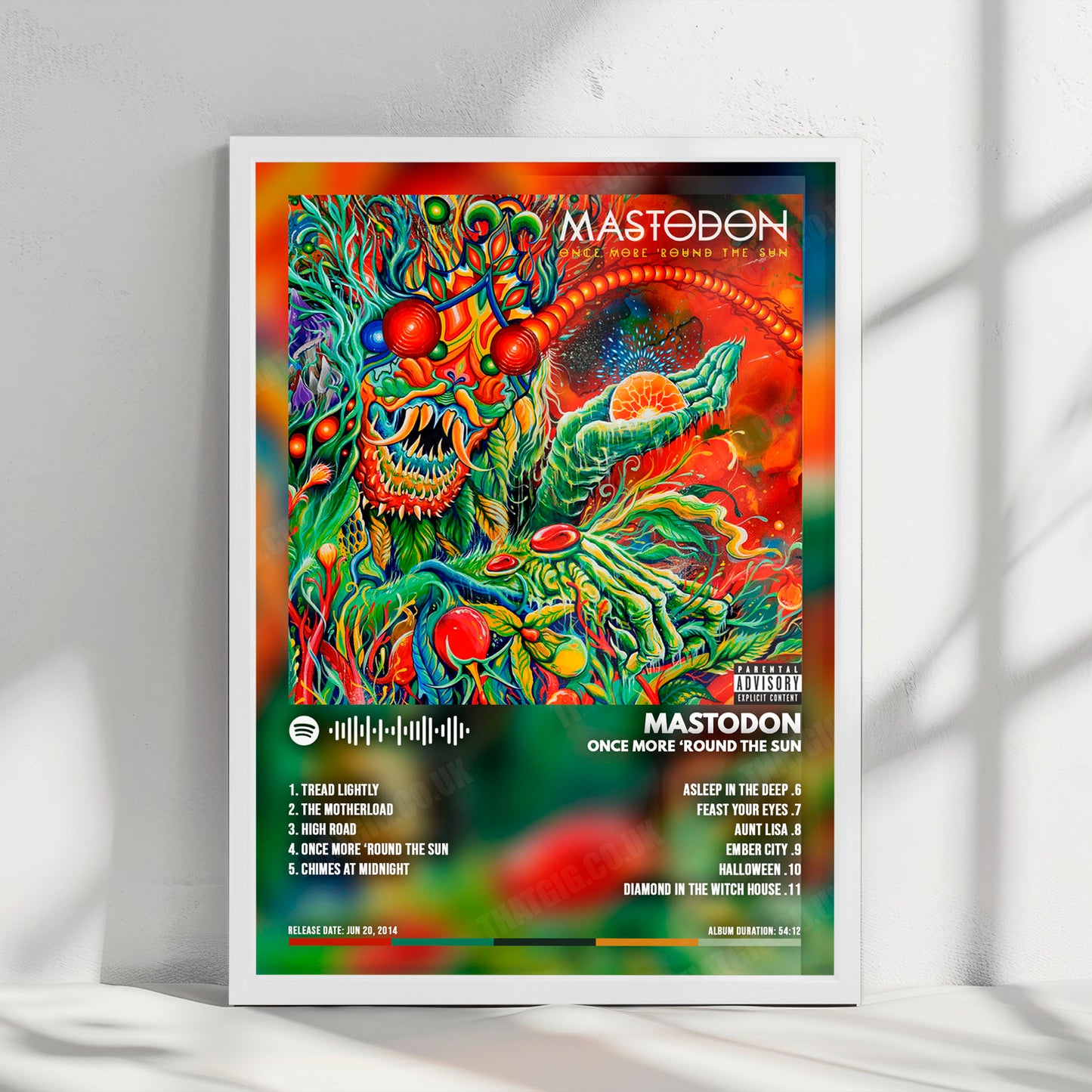 Mastodon "Once More 'Round the Sun" Album Cover Poster - with Complete Tracklist