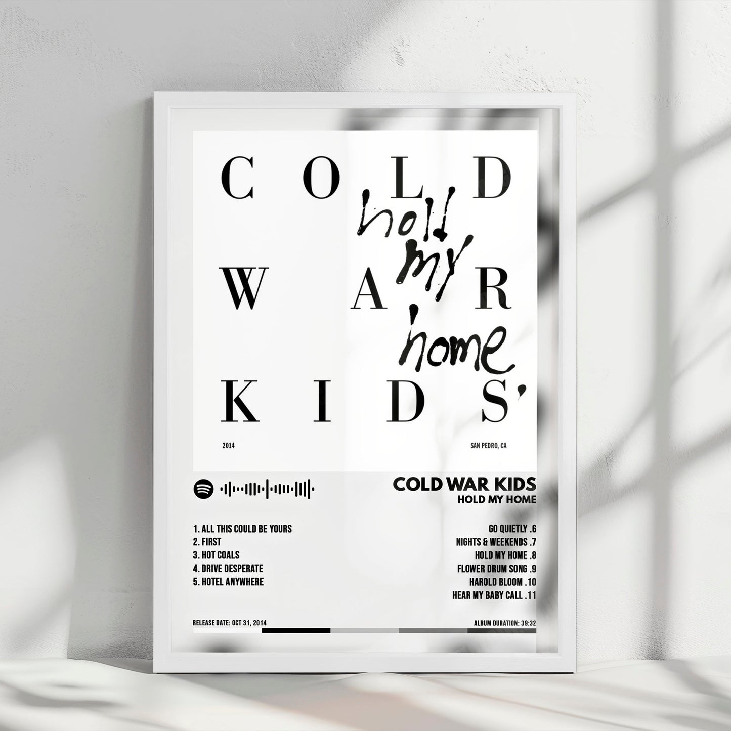 Cold War Kids "Hold My Home" Album Cover Poster - with Complete Tracklist