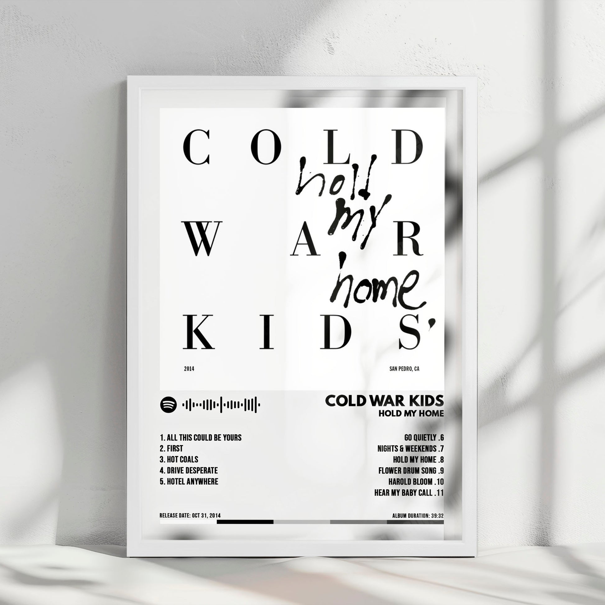 Cold War Kids "Hold My Home" Album Cover Poster - with Complete Tracklist