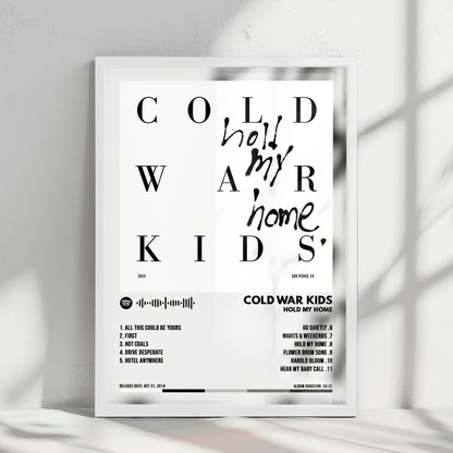 Cold War Kids "Hold My Home" Album Cover Poster - with Complete Tracklist