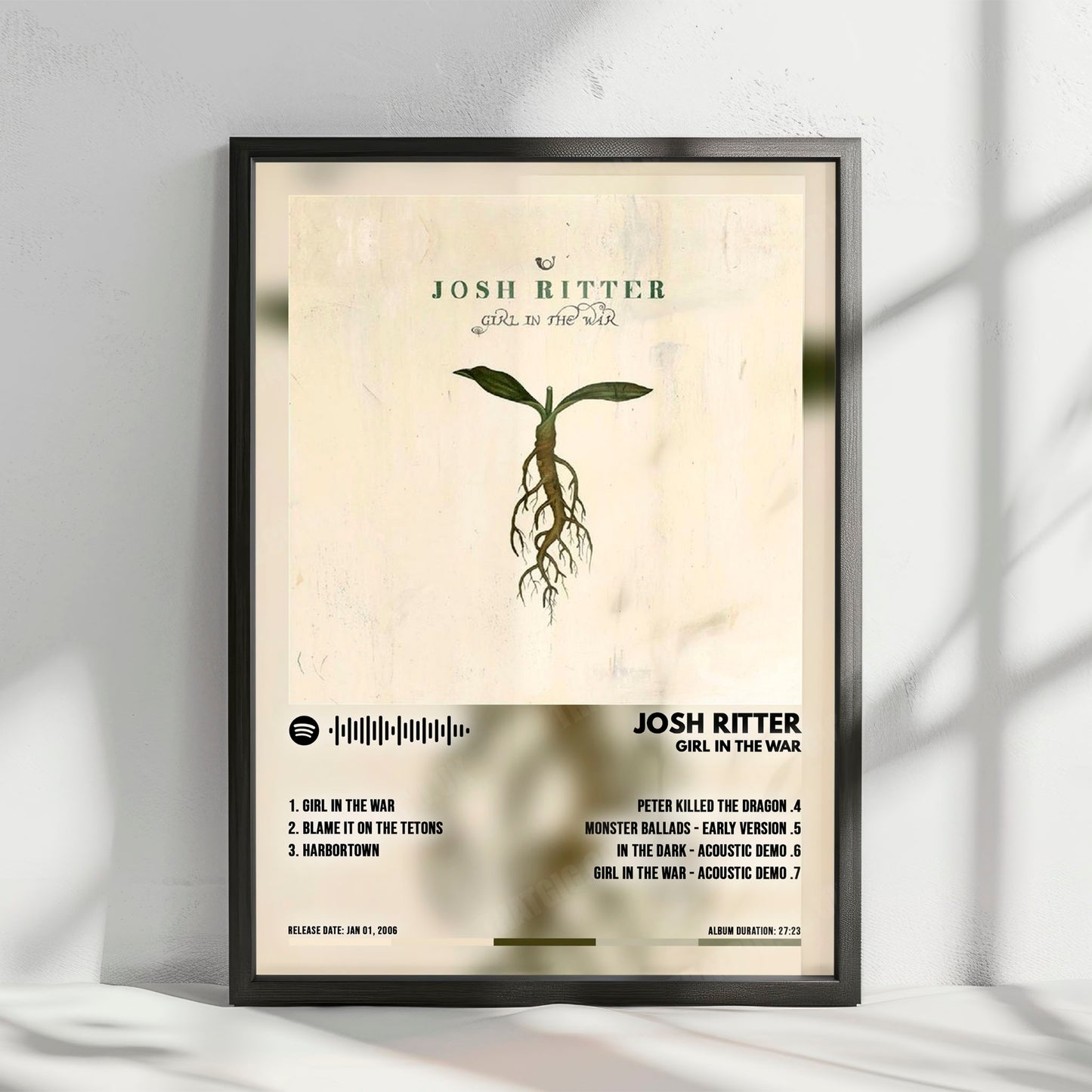 Josh Ritter "Girl In The War" Album Cover Poster - with Complete Tracklist