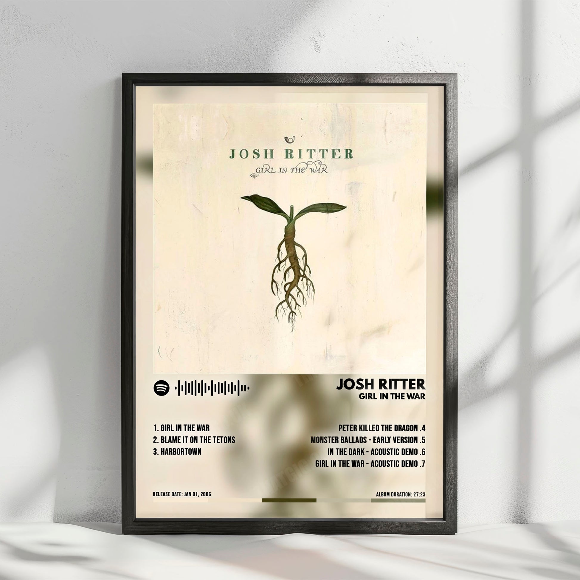 Josh Ritter "Girl In The War" Album Cover Poster - with Complete Tracklist
