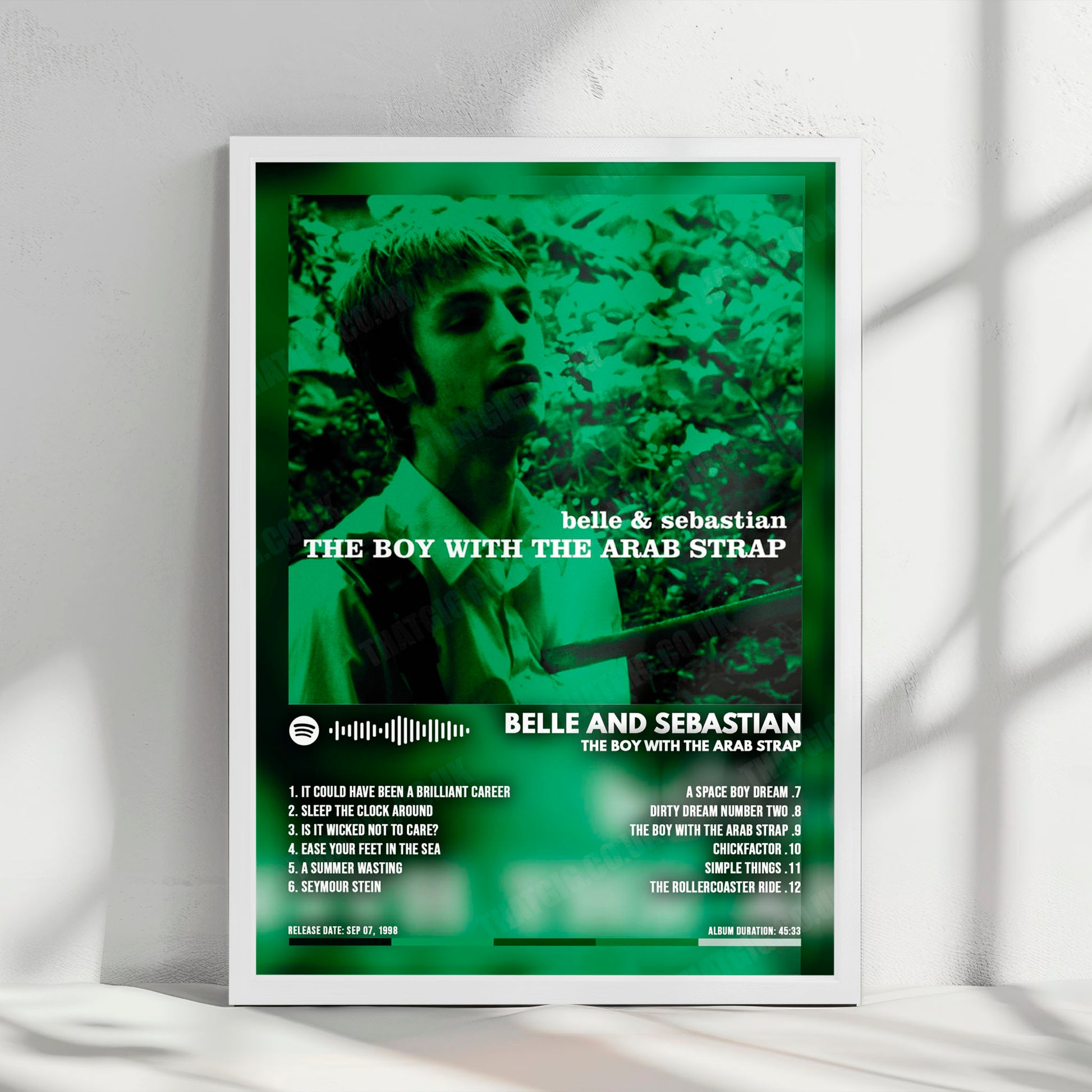 Belle and Sebastian "The Boy With the Arab Strap" Album Cover Poster - with Complete Tracklist