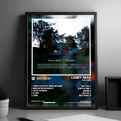 Loney Dear "Sologne" Album Cover Poster - with Complete Tracklist
