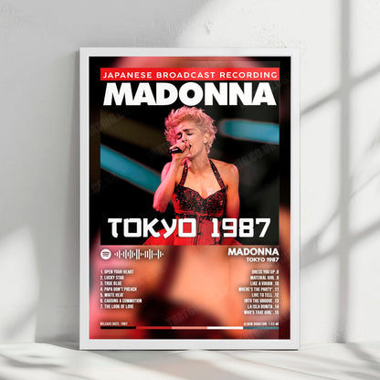 Madonna "Tokyo 1987" Album Cover Poster - with Complete Tracklist