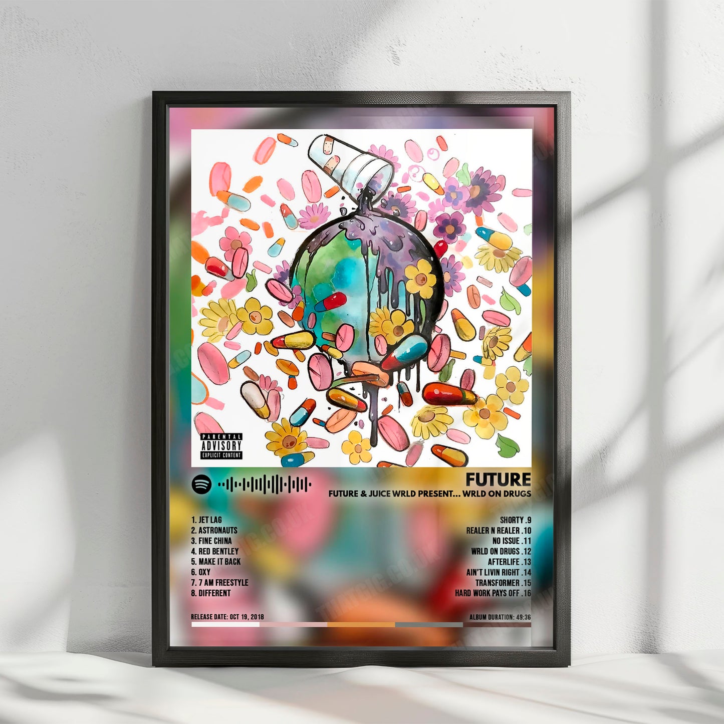 Future "Future & Juice WRLD Present... WRLD ON DRUGS" Album Cover Poster - with Complete Tracklist
