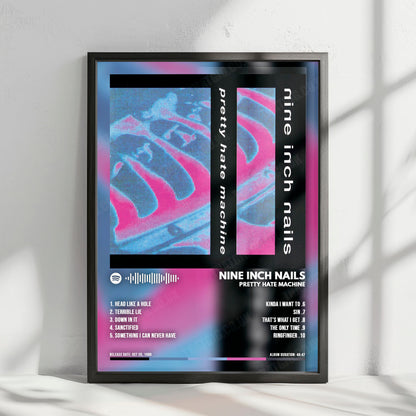 Nine Inch Nails "Pretty Hate Machine" Album Cover Poster - with Complete Tracklist