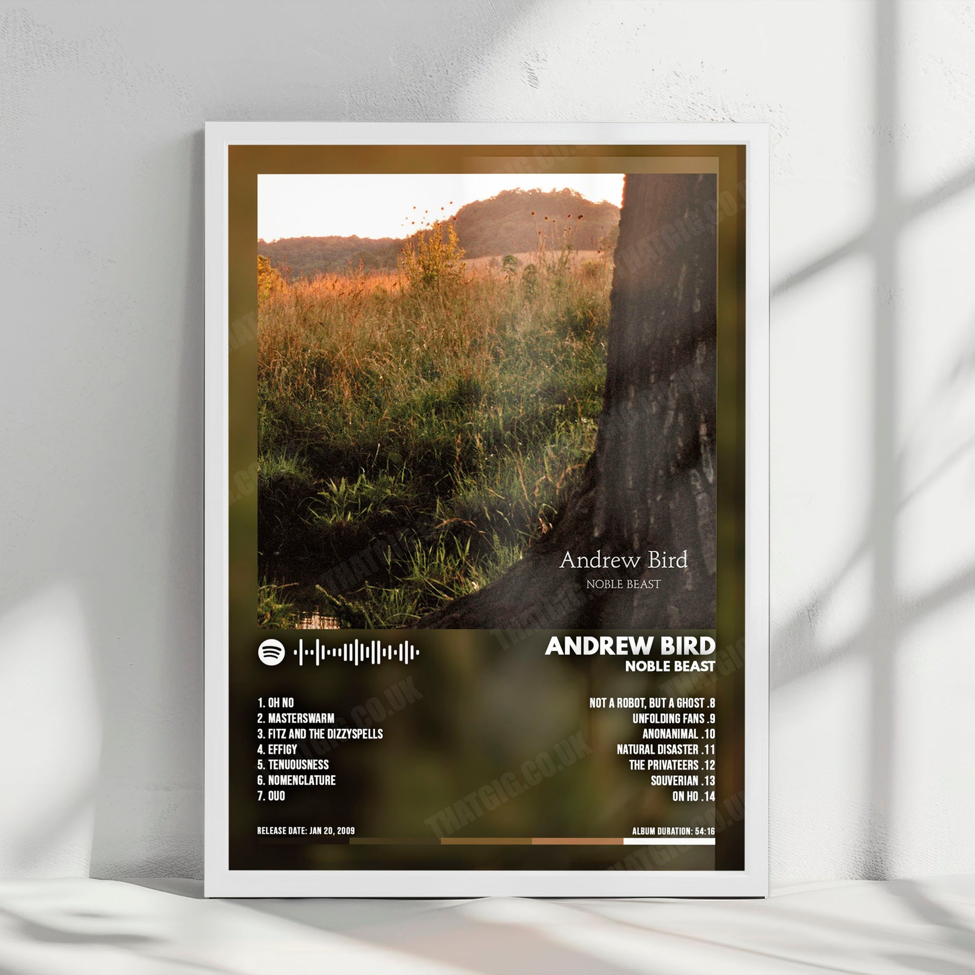 Andrew Bird "Noble Beast" Album Cover Poster - with Complete Tracklist