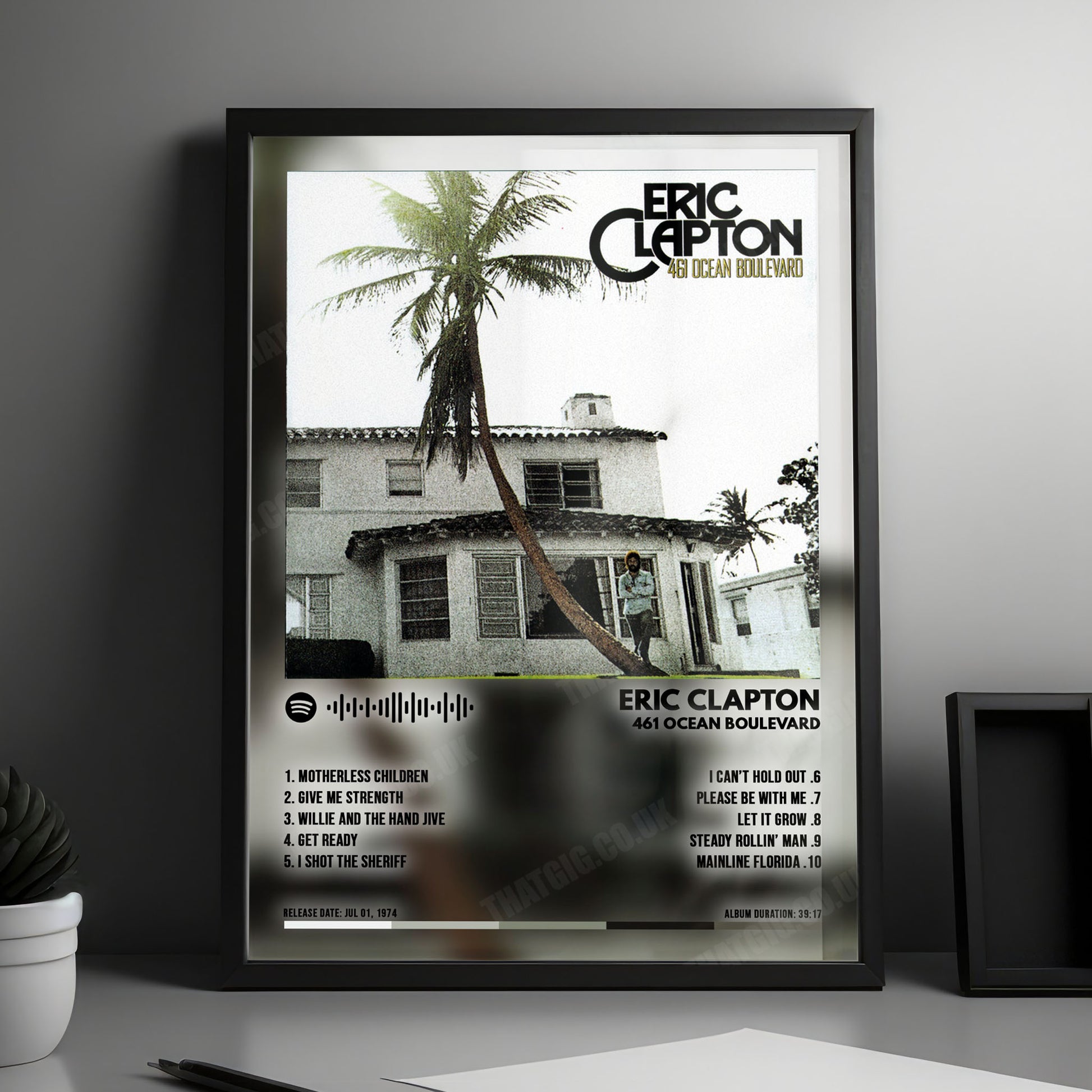 Eric Clapton "461 Ocean Boulevard" Album Cover Poster - with Complete Tracklist