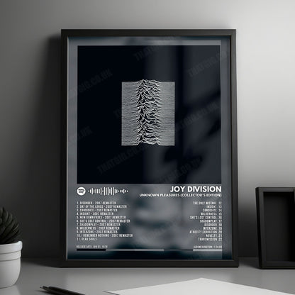Joy Division "Unknown Pleasures" Album Cover Poster - with Complete Tracklist