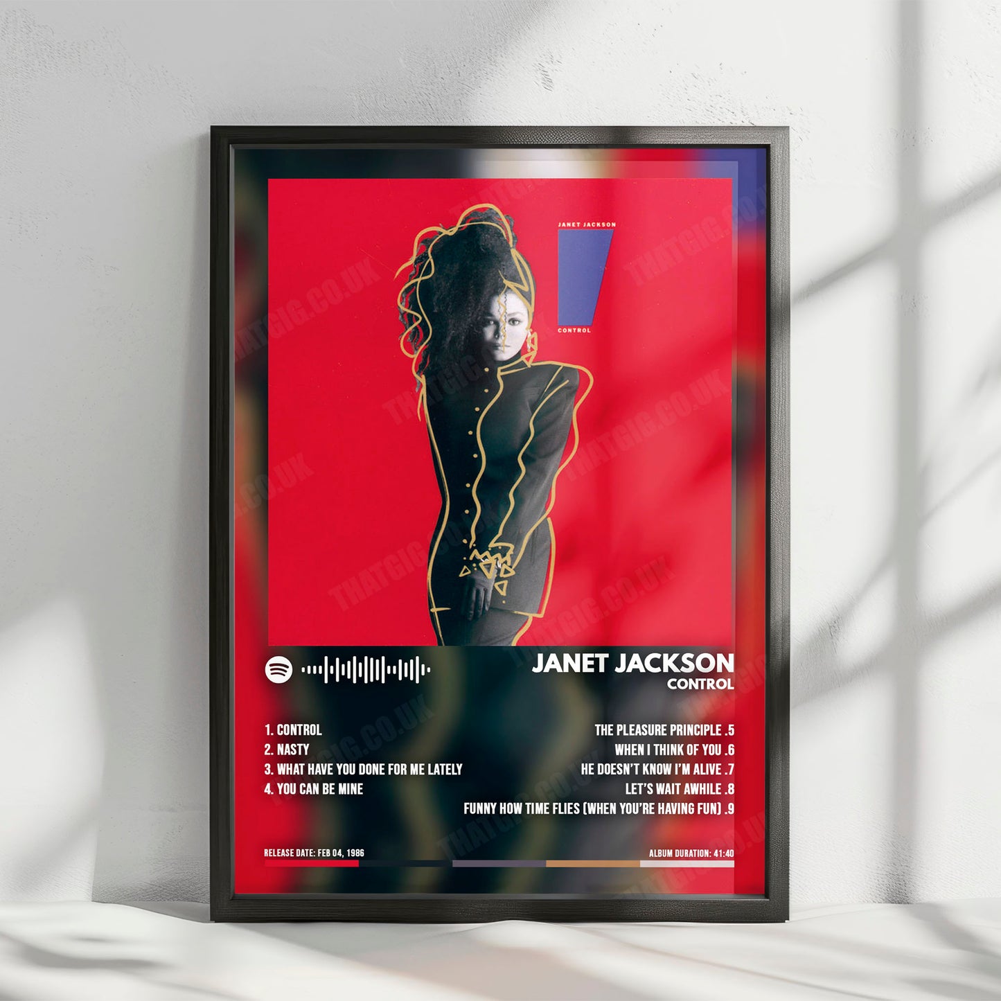 Janet Jackson "Control " Album Cover Poster - with Complete Tracklist