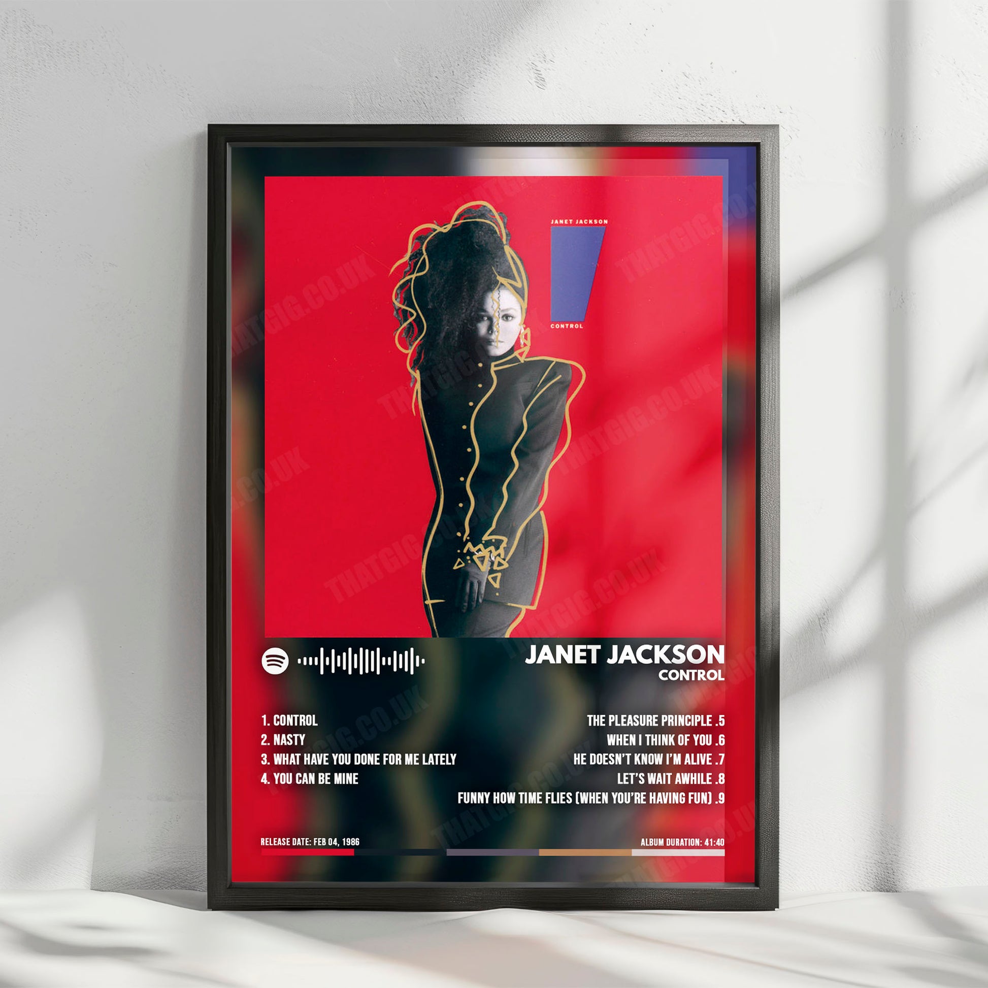 Janet Jackson "Control " Album Cover Poster - with Complete Tracklist
