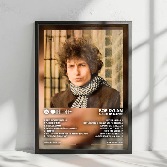 Bob Dylan "Blonde On Blonde" Album Cover Poster - with Complete Tracklist