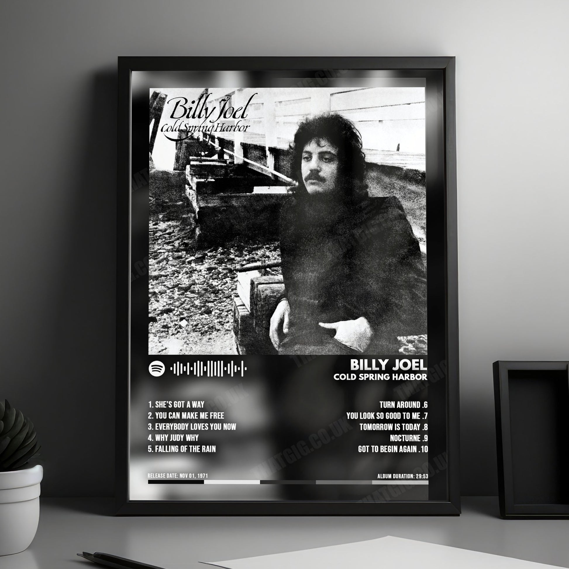 Billy Joel "Cold Spring Harbor" Album Cover Poster - with Complete Tracklist