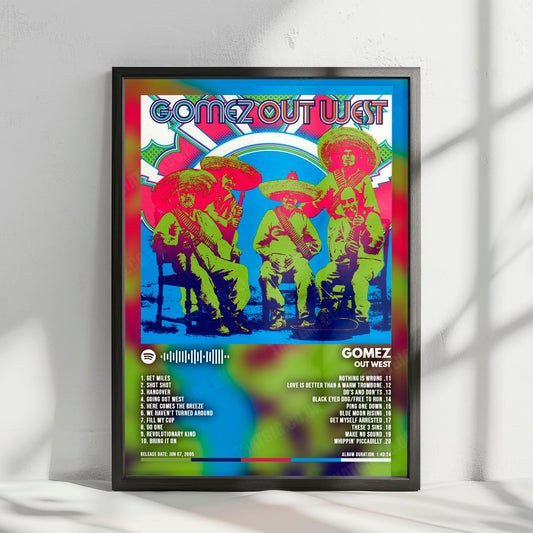 Gomez "Out West" Album Cover Poster - with Complete Tracklist