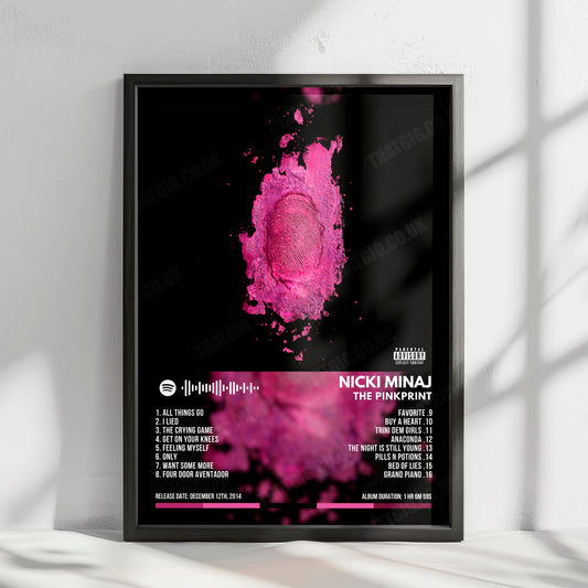 Nicki Minaj "The Pinkprint" Album Cover Poster - with Complete Tracklist