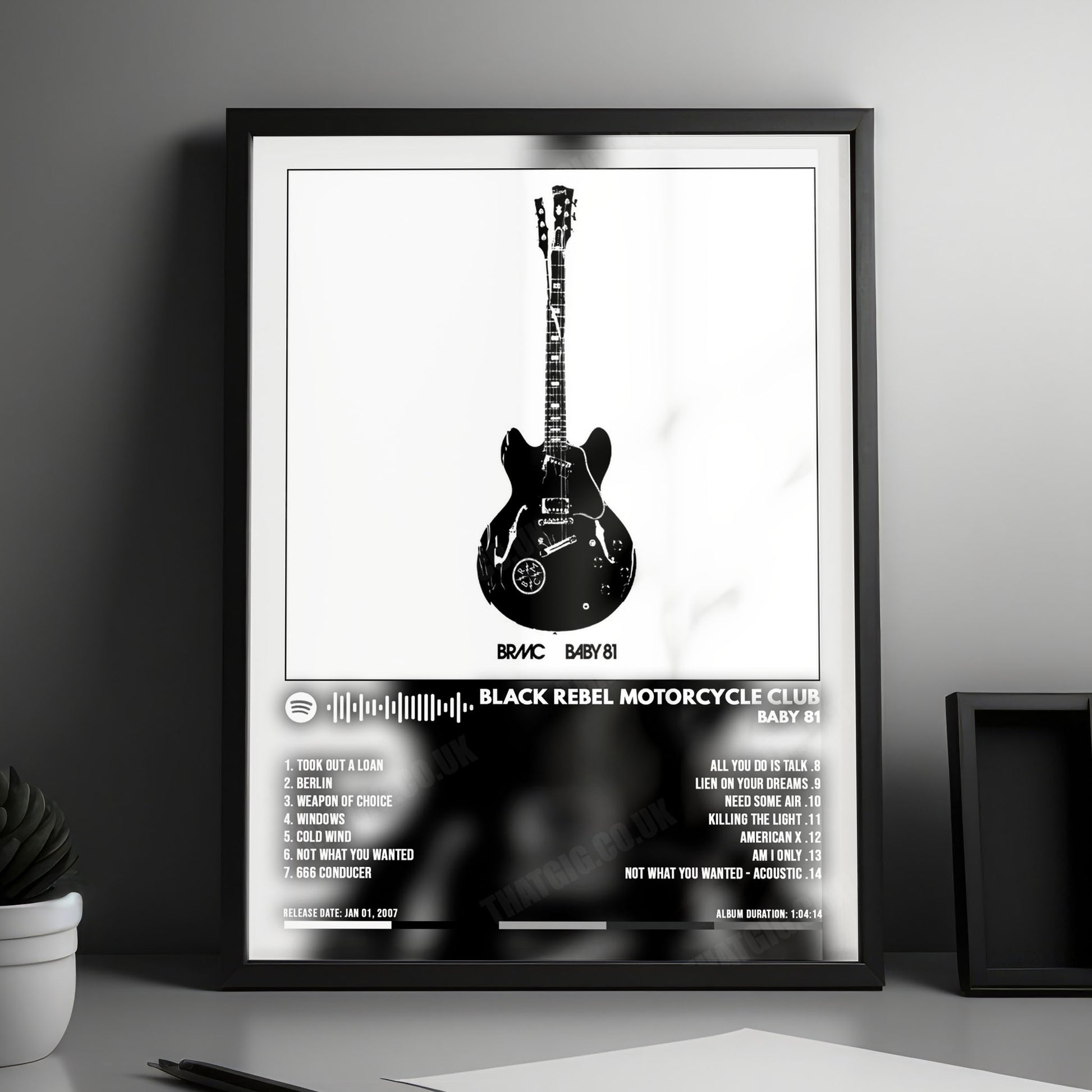 Black Rebel Motorcycle Club "Baby 81" Album Cover Poster - with Complete Tracklist