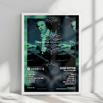 Josh Ritter "Hello Starling" Album Cover Poster - with Complete Tracklist