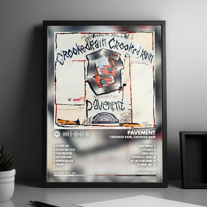 Pavement "Crooked Rain Crooked Rain" Album Cover Poster - with Complete Tracklist