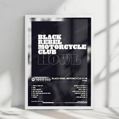 Black Rebel Motorcycle Club "Howl" Album Cover Poster - with Complete Tracklist