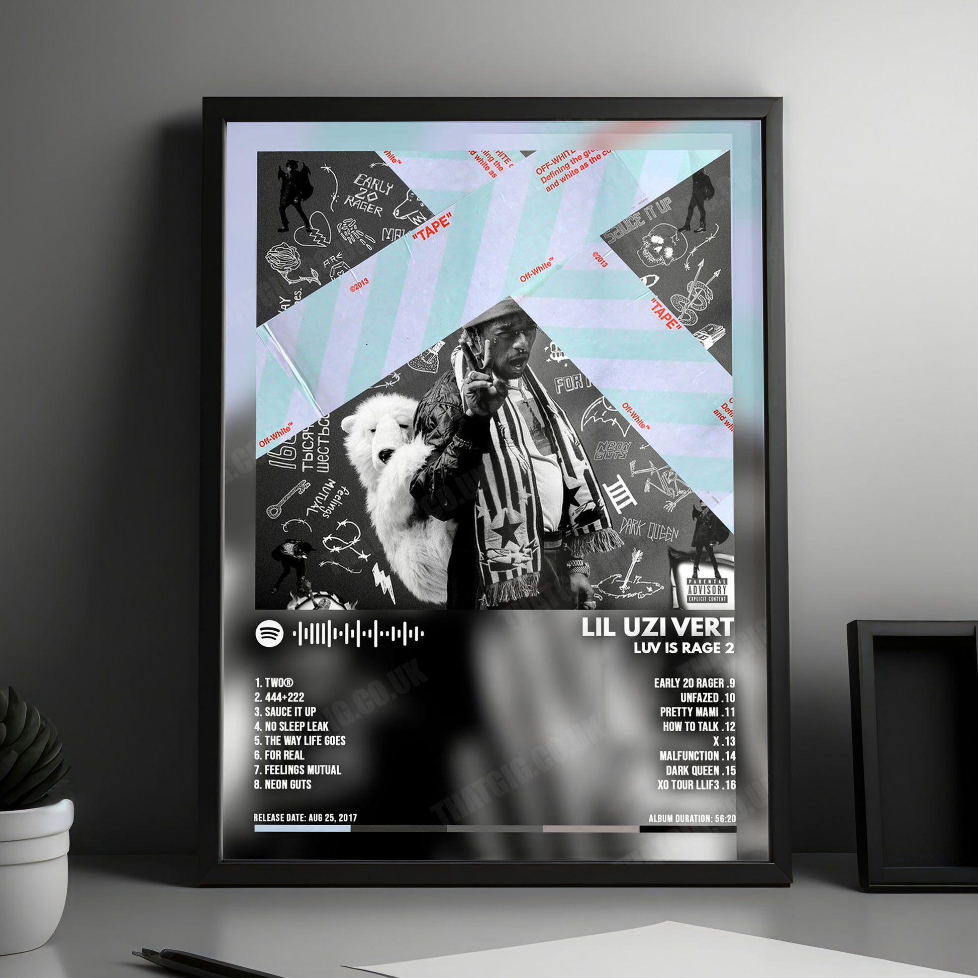 Lil Uzi Vert "Luv Is Rage 2" Album Cover Poster - with Complete Tracklist