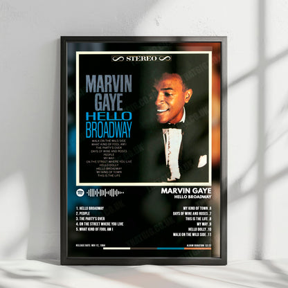 Marvin Gaye "Hello Broadway" Album Cover Poster - with Complete Tracklist