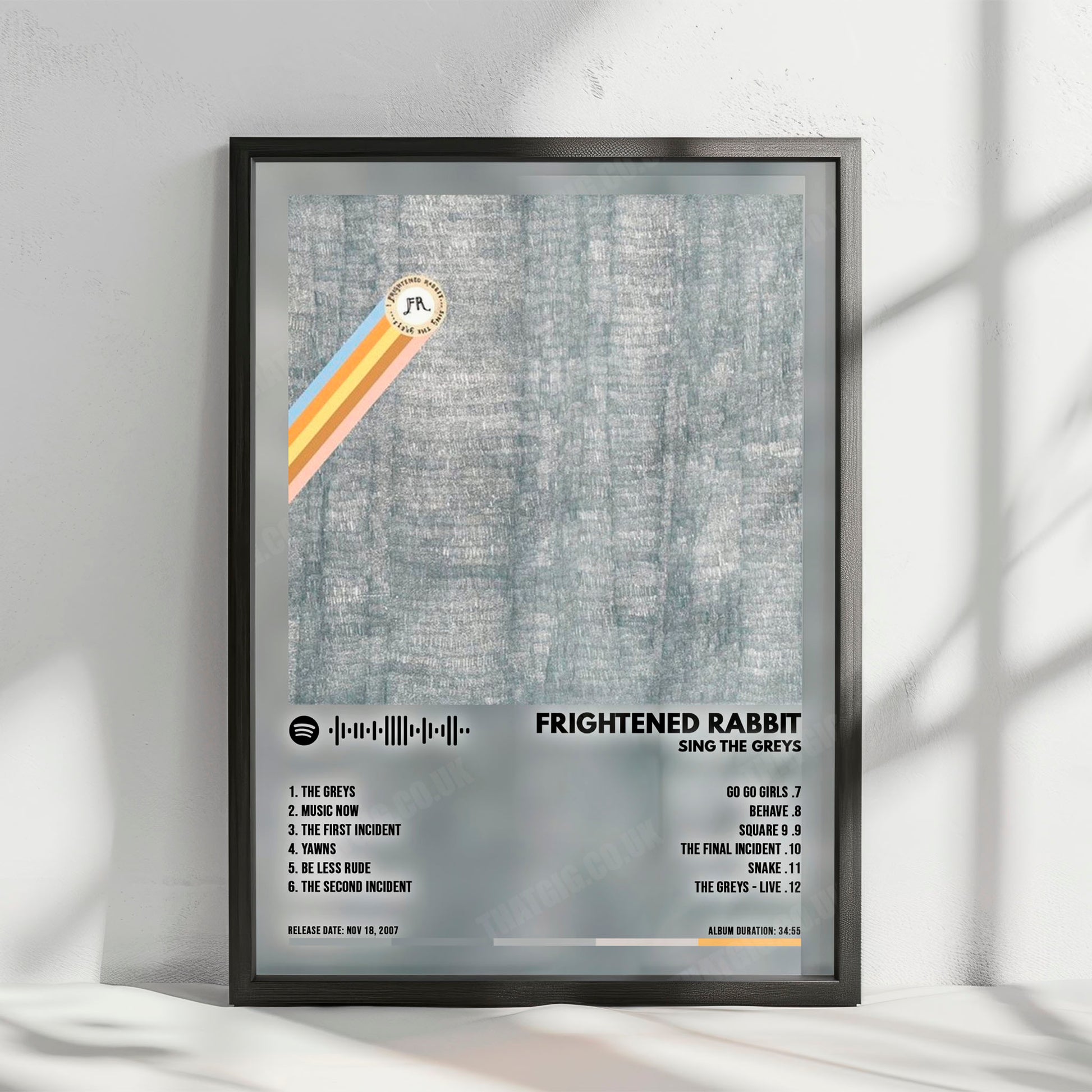 Frightened Rabbit "Sing the Greys" Album Cover Poster - with Complete Tracklist