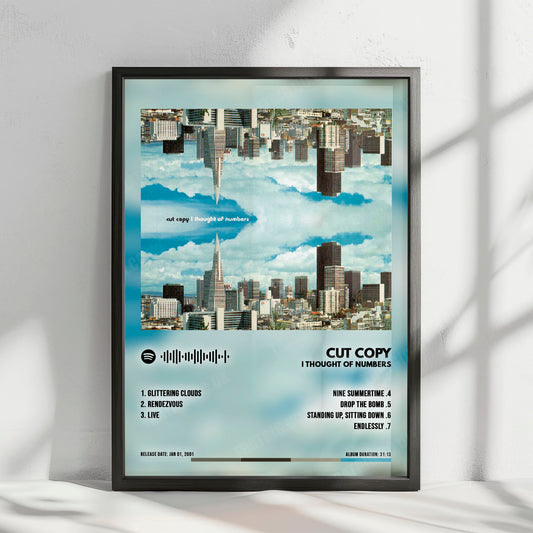 Cut Copy "I Thought Of Numbers" Album Cover Poster - with Complete Tracklist