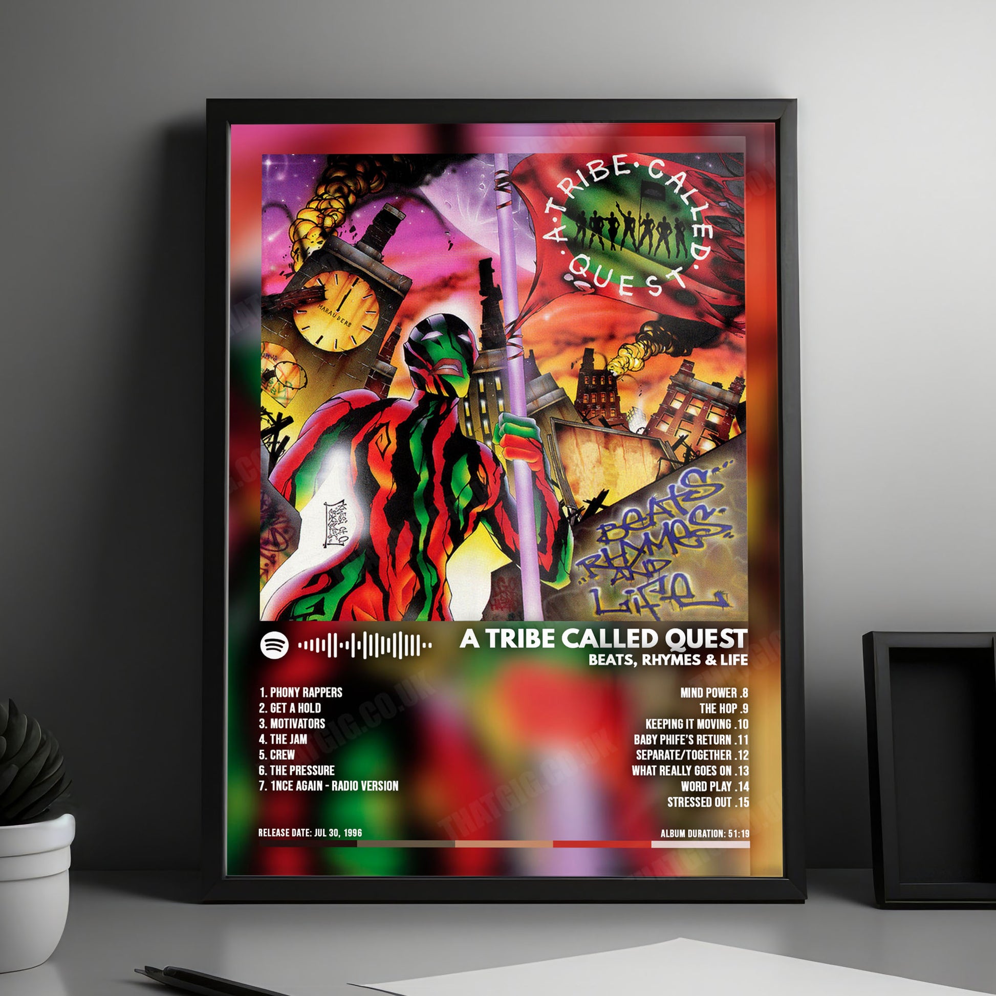 A Tribe Called Quest "Beats, Rhymes & Life" Album Cover Poster - with Complete Tracklist