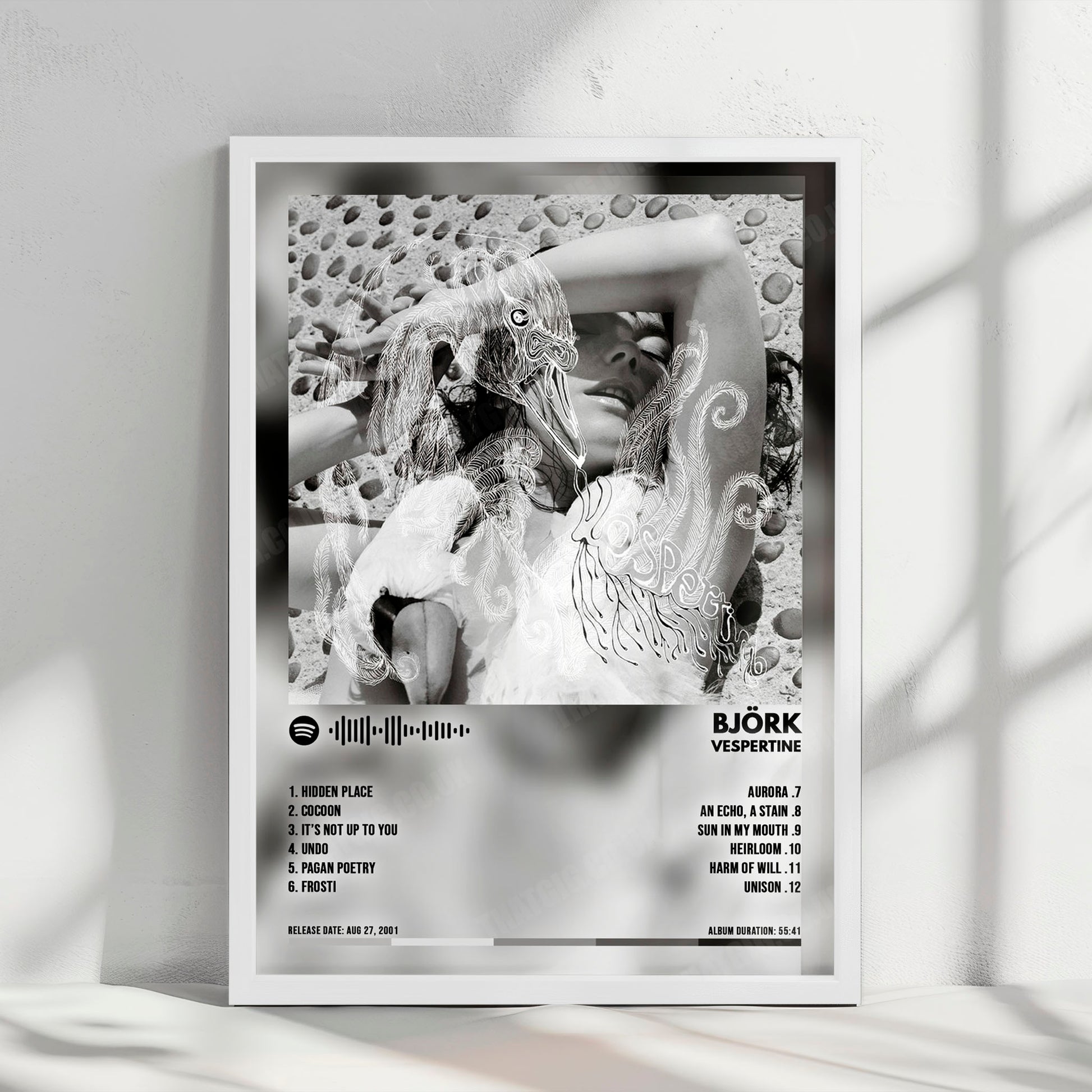 Björk "Vespertine" Album Cover Poster - with Complete Tracklist