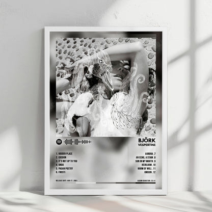 Björk "Vespertine" Album Cover Poster - with Complete Tracklist