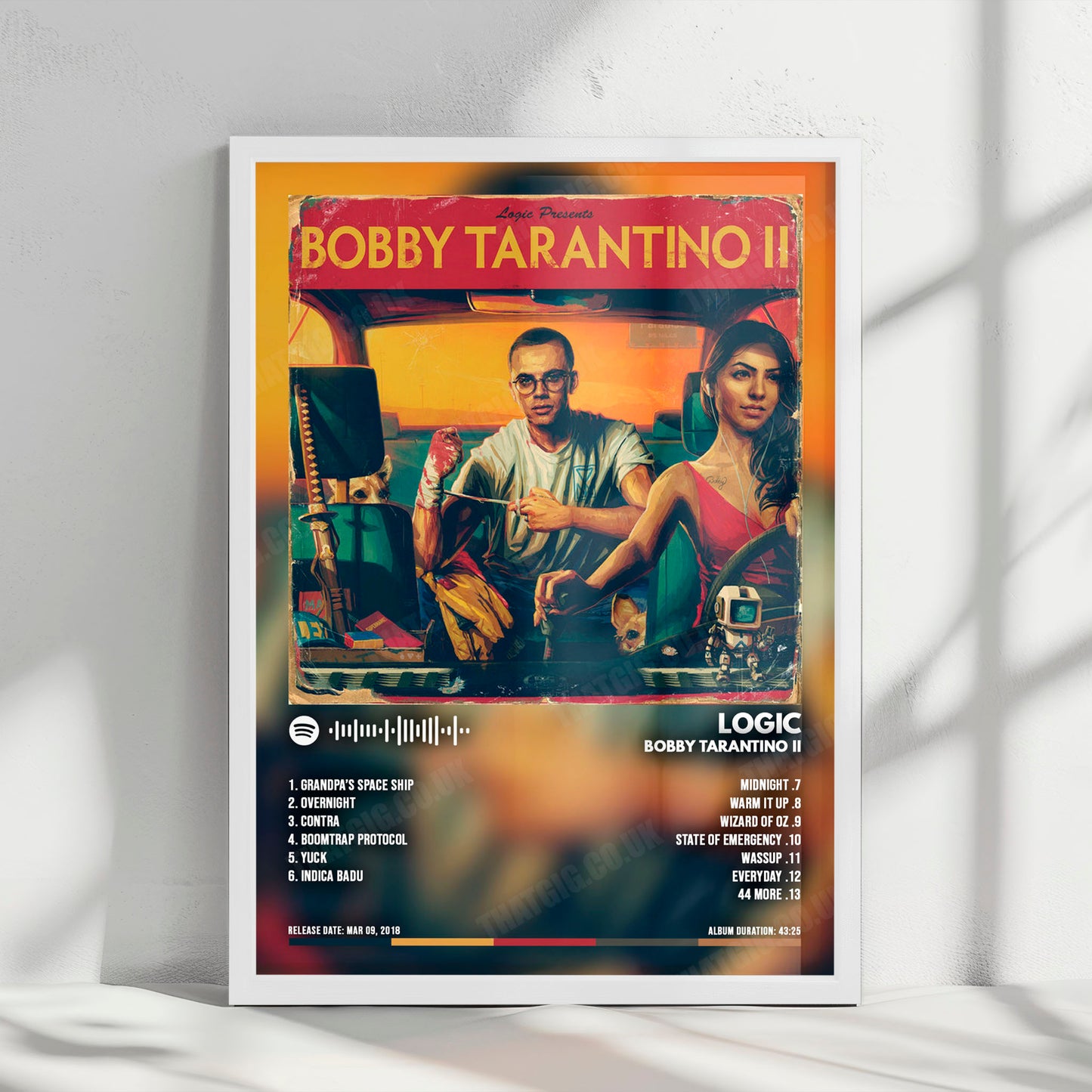 Logic "Bobby Tarantino II" Album Cover Poster - with Complete Tracklist