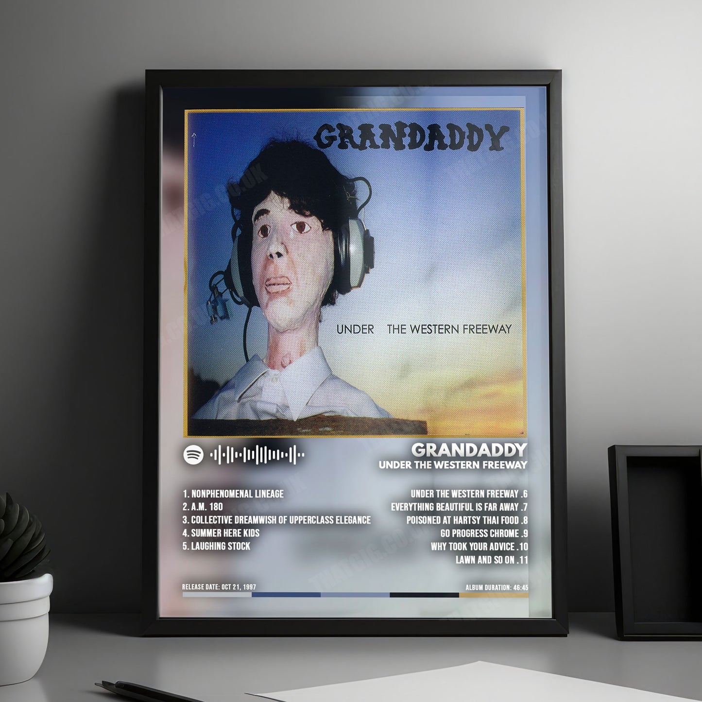 Grandaddy "Under The Western Freeway" Album Cover Poster - with Complete Tracklist