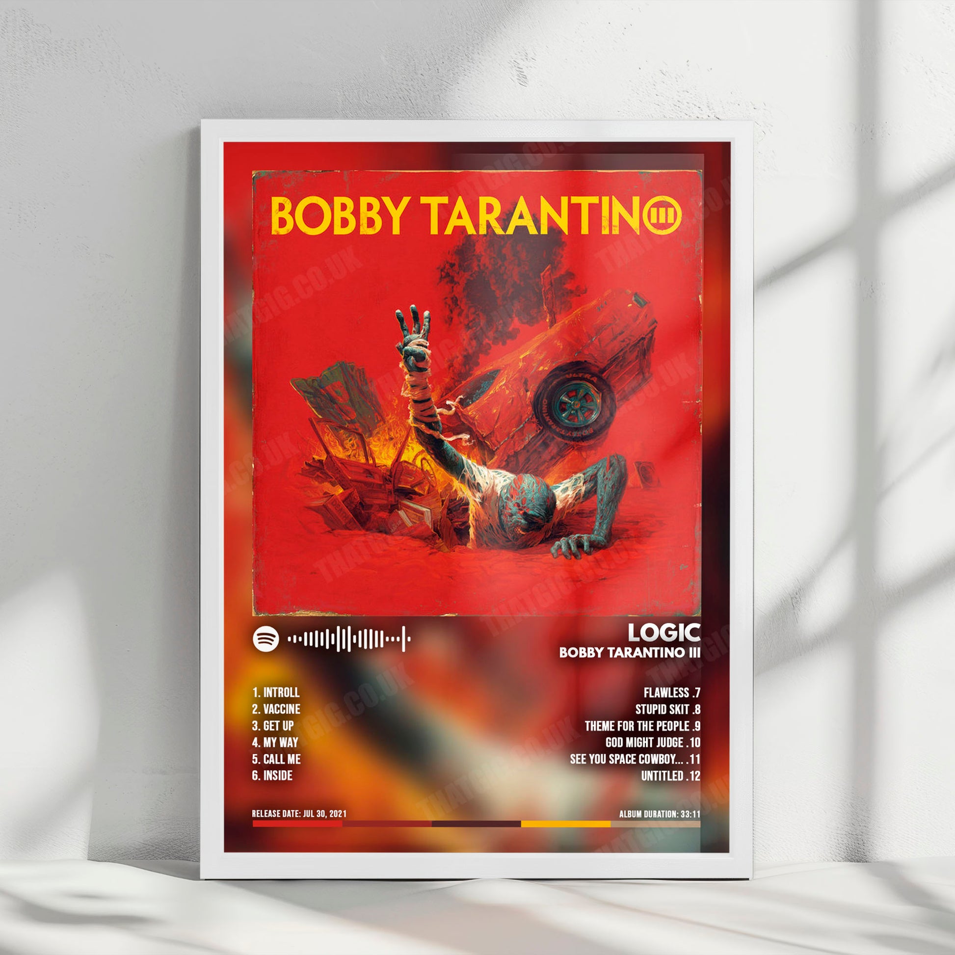 Logic "Bobby Tarantino III" Album Cover Poster - with Complete Tracklist