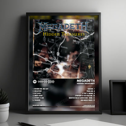 Megadeth "Hidden Treasures" Album Cover Poster - with Complete Tracklist