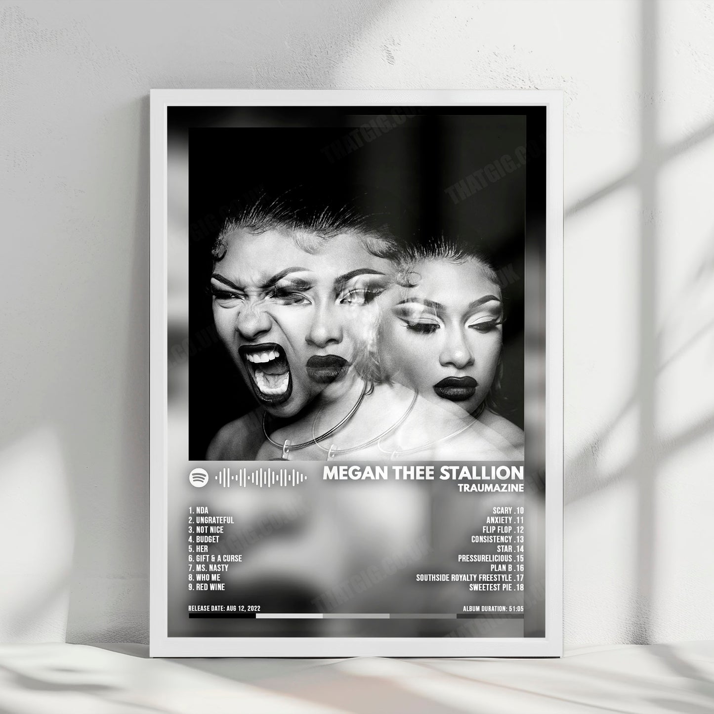 Megan Thee Stallion "Traumazine" Album Cover Poster - with Complete Tracklist