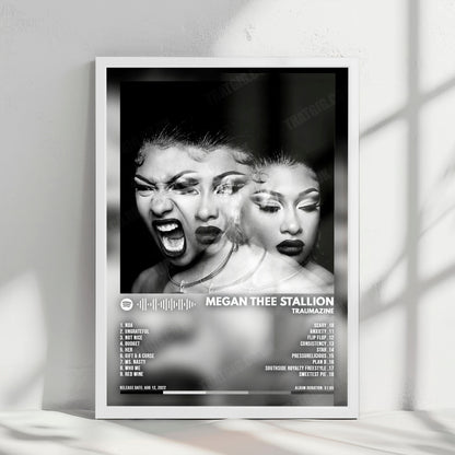 Megan Thee Stallion "Traumazine" Album Cover Poster - with Complete Tracklist