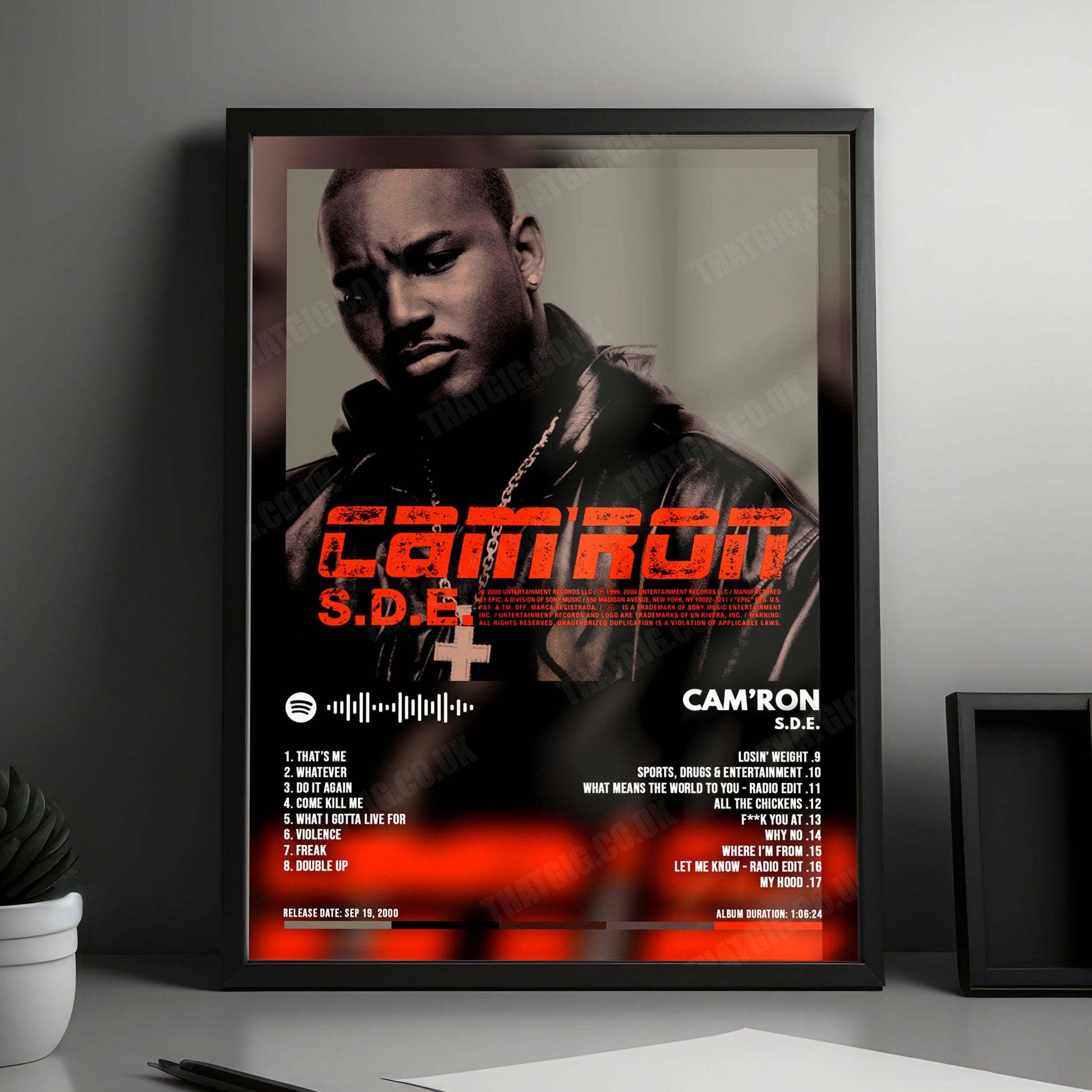 Camron "S.D.E." Album Cover Poster - with Complete Tracklist