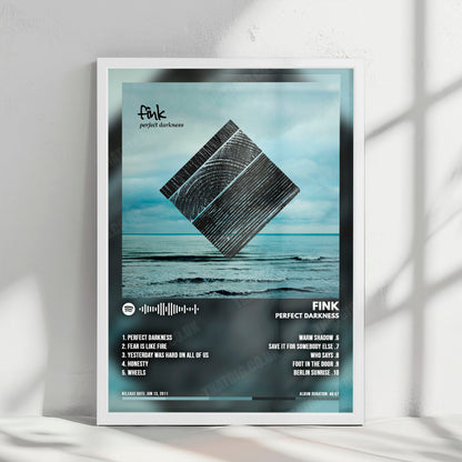 Fink "Perfect Darkness" Album Cover Poster - with Complete Tracklist