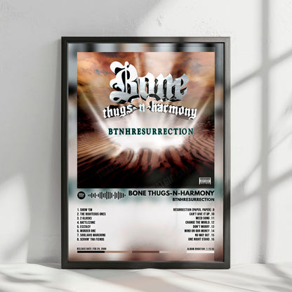 Bone Thugs-N-Harmony "BTNHRESURRECTION" Album Cover Poster - with Complete Tracklist