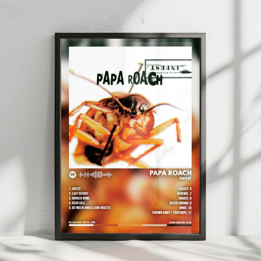Papa Roach "Infest " Album Cover Poster - with Complete Tracklist