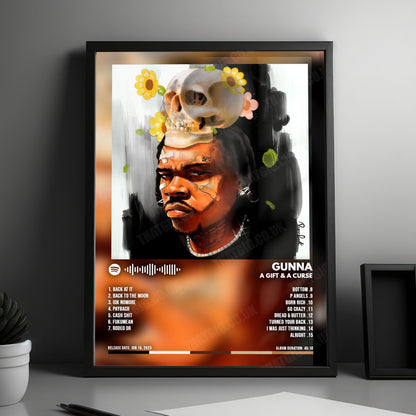 Gunna "a Gift & a Curse" Album Cover Poster - with Complete Tracklist