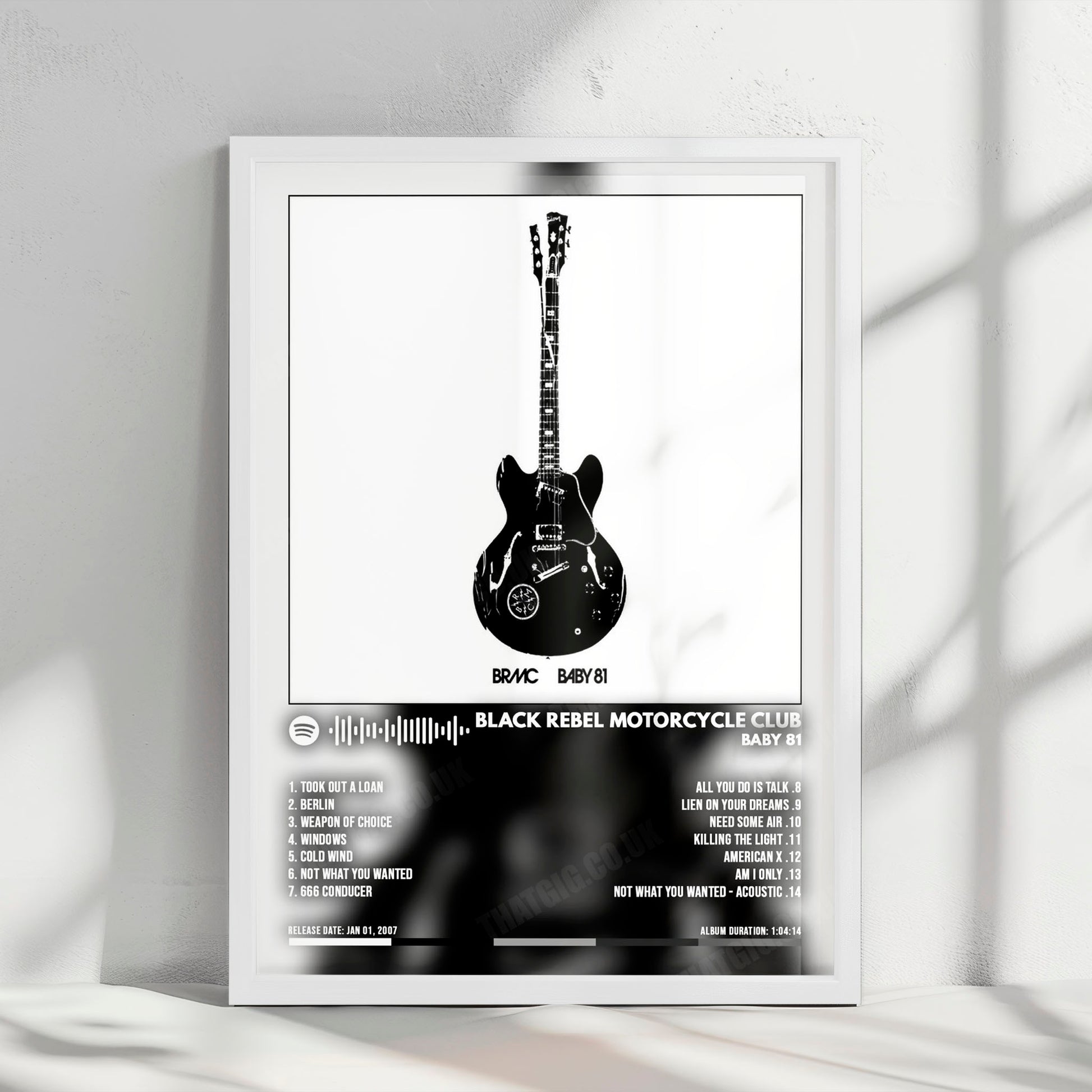 Black Rebel Motorcycle Club "Baby 81" Album Cover Poster - with Complete Tracklist