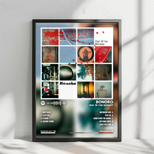 Bonobo "Dial 'M' for Monkey" Album Cover Poster - with Complete Tracklist