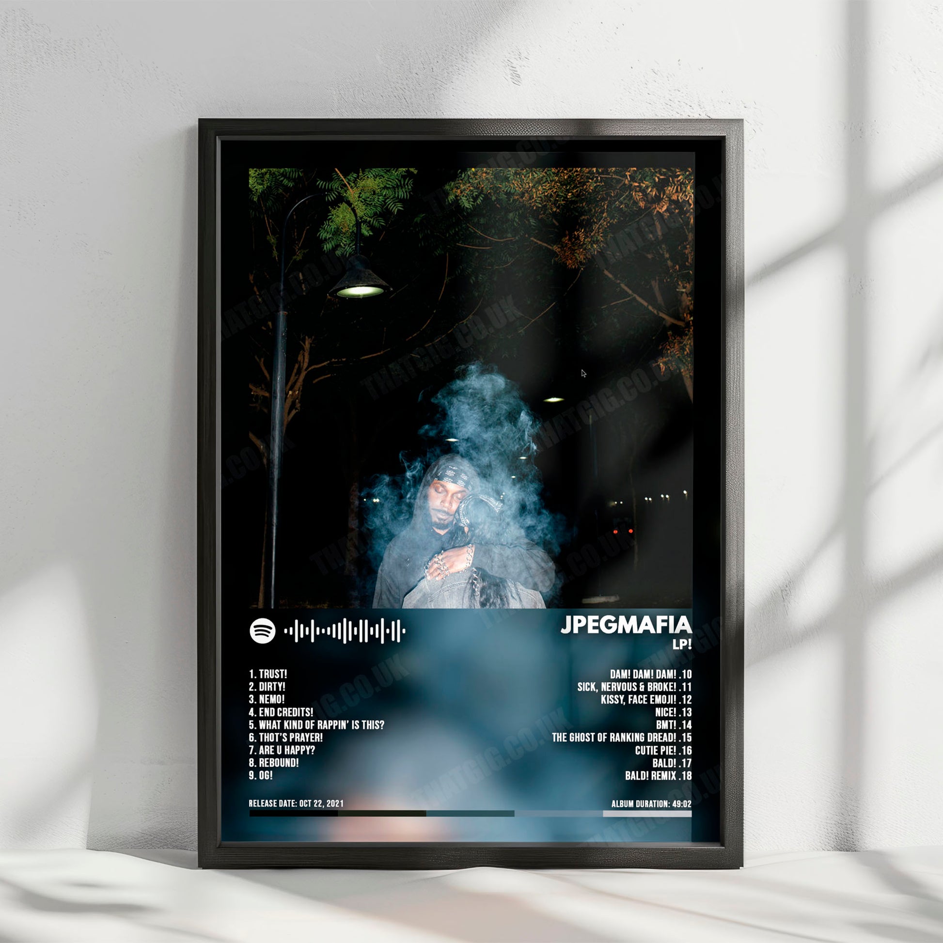 Jpegmafia "LP!" Album Cover Poster - with Complete Tracklist